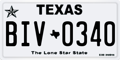 TX license plate BIV0340
