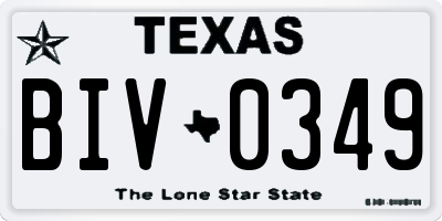 TX license plate BIV0349