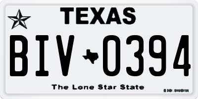 TX license plate BIV0394