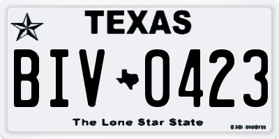 TX license plate BIV0423