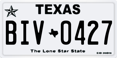 TX license plate BIV0427