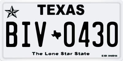 TX license plate BIV0430