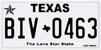 TX license plate BIV0463