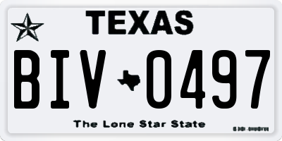 TX license plate BIV0497