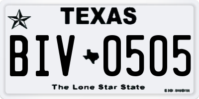 TX license plate BIV0505