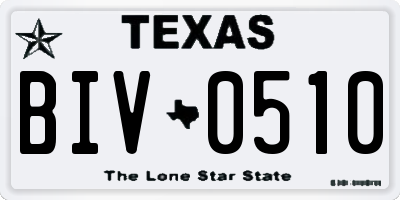 TX license plate BIV0510