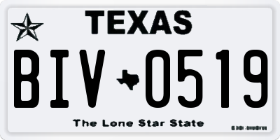 TX license plate BIV0519
