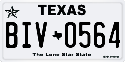 TX license plate BIV0564