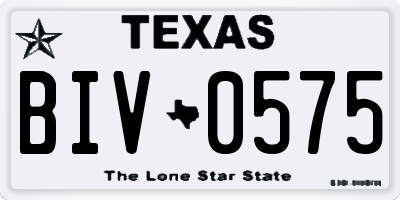 TX license plate BIV0575