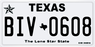 TX license plate BIV0608