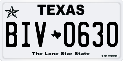 TX license plate BIV0630