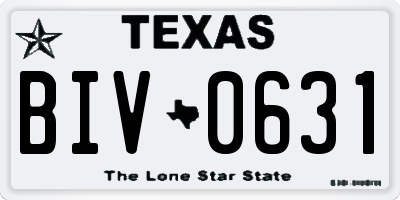 TX license plate BIV0631