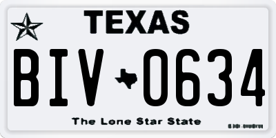 TX license plate BIV0634