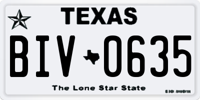 TX license plate BIV0635