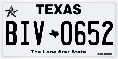 TX license plate BIV0652