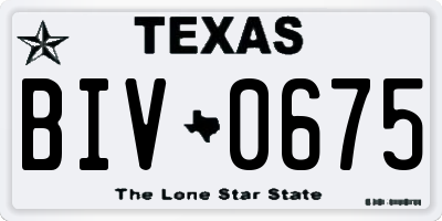 TX license plate BIV0675