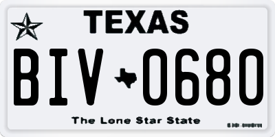 TX license plate BIV0680