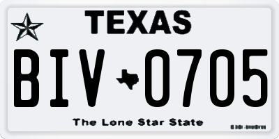 TX license plate BIV0705