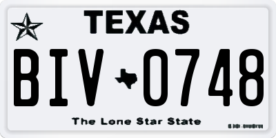 TX license plate BIV0748
