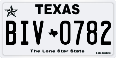 TX license plate BIV0782