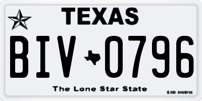 TX license plate BIV0796