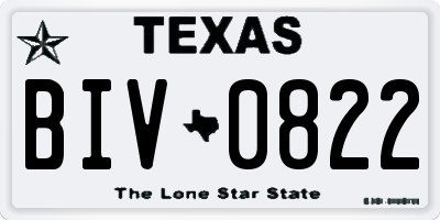 TX license plate BIV0822