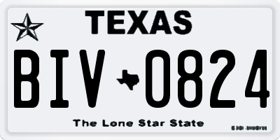 TX license plate BIV0824