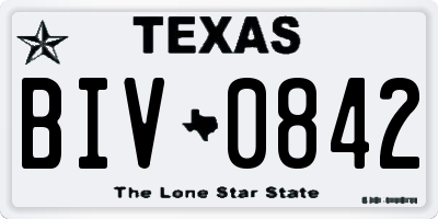 TX license plate BIV0842