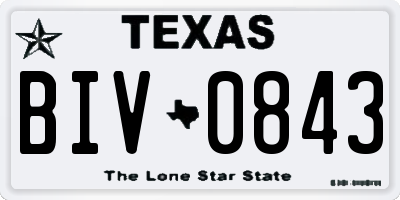 TX license plate BIV0843