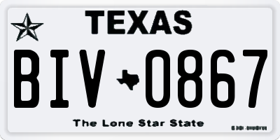 TX license plate BIV0867