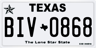 TX license plate BIV0868
