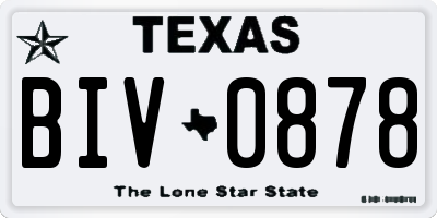 TX license plate BIV0878