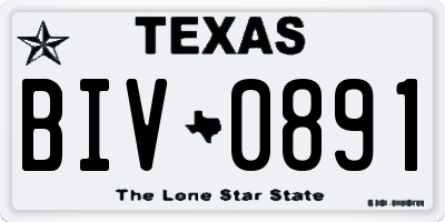 TX license plate BIV0891
