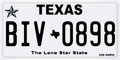 TX license plate BIV0898