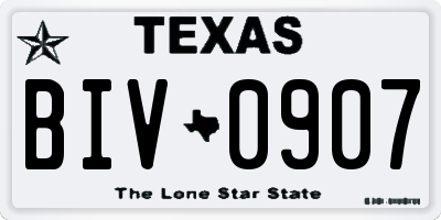 TX license plate BIV0907