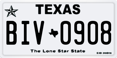 TX license plate BIV0908