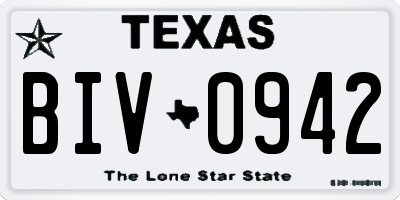 TX license plate BIV0942