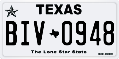 TX license plate BIV0948