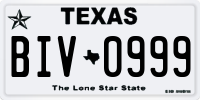 TX license plate BIV0999