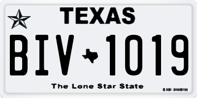 TX license plate BIV1019