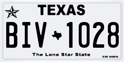 TX license plate BIV1028