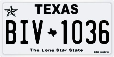 TX license plate BIV1036