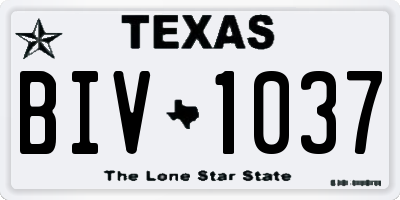TX license plate BIV1037