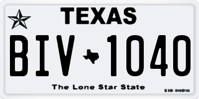 TX license plate BIV1040
