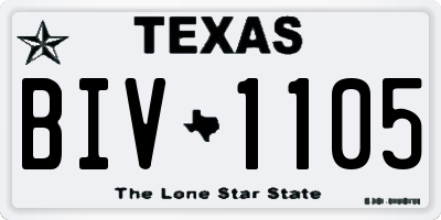TX license plate BIV1105