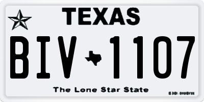 TX license plate BIV1107