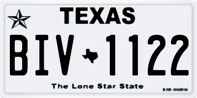 TX license plate BIV1122