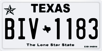 TX license plate BIV1183