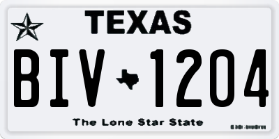 TX license plate BIV1204