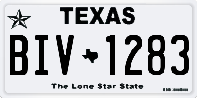 TX license plate BIV1283